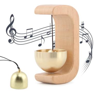 Imagem de Sino magnético de lojistas para porta campainha de madeira para pendurar campainha de vento para porta sinos de metal para entrada, parede, loja, guarda-roupa, geladeira, escritório