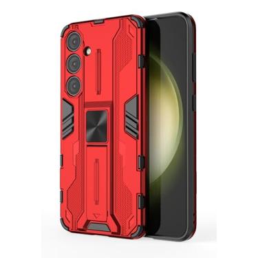 Imagem de SORAKA Capa para Samsung Galaxy S24 Plus com suporte Capa de proteção resistente para Samsung Galaxy S24 Plus Capa com placa de metal para suporte magnético para carro Capa Silm Fit