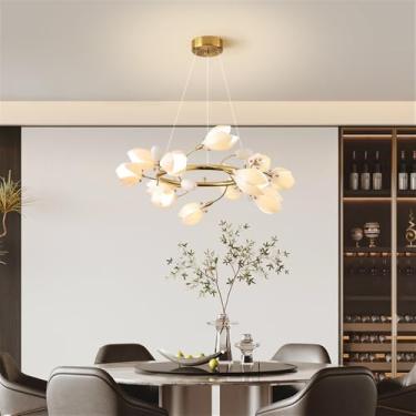 Imagem de OUFULA Contemporânea Cerâmica Sala Lustre LED Moda Arte Restaurante Quarto Estudo Villa Hotel Café Bar Balcão Lâmpada Pendente (B D60CM)