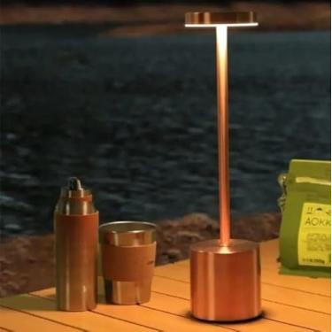 Imagem de Luminária de Mesa Touch Led Luz Suave Quarto e Sala Decoração Dourada