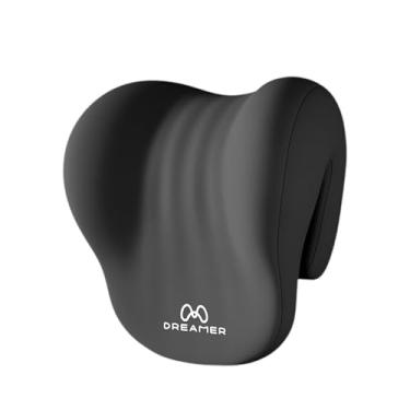 Imagem de KiBcsLic Cadeira de escritório com suporte de pescoço com memória, travesseiro para apoio de cabeça, suporte para pescoço, sofá de viagem, avião, Preto