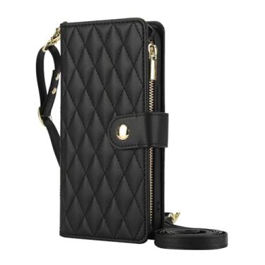 Imagem de LYJSMGZ Capa flip para Iphone17pro Max/17/17Pro/17Air, com 6 compartimentos para cartão e suporte oculto cordão destacável 360° capa protetora de corpo inteiro, preta, 17Air