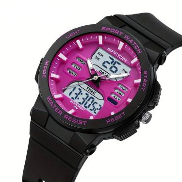 Imagem de Relógio desportivo unissex com ecrã duplo, cronómetro e luz noturna LED