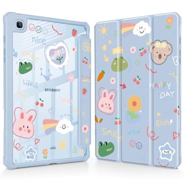 Imagem de May Chen Capa para Samsung Galaxy Tab S6 Lite de 10,4 polegadas 2024/2022/2020 - Suporte de lápis embutido com capa à prova de choque, capa traseira transparente transparente, despertar/hibernar