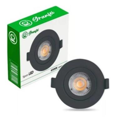 Imagem de Luminaria spot led redondo preto - 7w - granfei 6500k