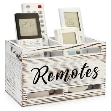 Imagem de Suporte de controle remoto de madeira, organizador de parede para controle de mesa, TV, controle remoto, organizador para cama, parede, cabeceira, caixa de controle de armazenamento, mesa de cabeceira