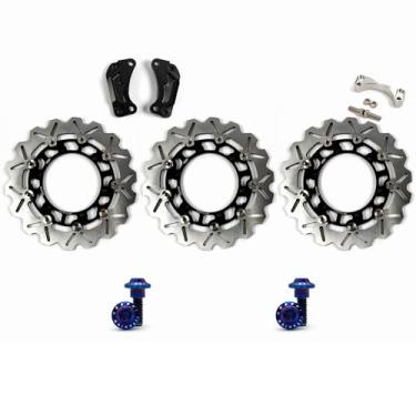 Imagem de Arashi Discos de freio dianteiros traseiros grandes com parafusos de montagem para Yamaha XP T-max 500 2008-2011, peças de acessórios de reposição de motocicleta