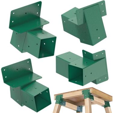 Imagem de BeneLabel Pacote com 4 suportes cegos de veado 4 x 4 suportes de cervos resistentes suportes angulares compostos para suporte de árvore, plataforma elevada, casa na árvore, conjunto de balanço