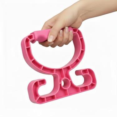 Imagem de Ellie Dang Designs (Pacote com 2) Suporte para sacola de compras de supermercado premium multiuso - Pega confortável atualizada - Alta capacidade (rosa)