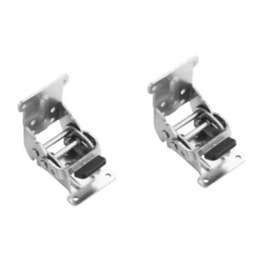 Imagem de Generic 2x Suportes dobráveis ​​com trava automática, dobradiças de 0/90/180 graus, suporte de extensão com parafuso para garagem, cozinha, móveis domésticos, Prata