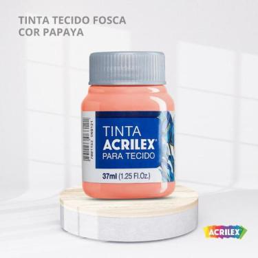 Imagem de Tinta para tecido fosca com 37ml cor papaya - ACRILEX