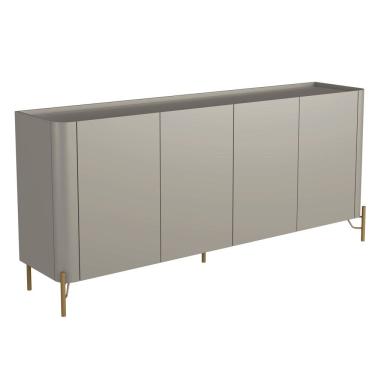 Imagem de Aparador Buffet Para Sala de Jantar 4 Portas Pés Industrial Dourado Naim I03 Grigio - Lyam Decor