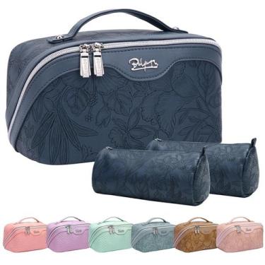 Imagem de Conjunto de 3 bolsas de maquiagem de viagem BOYATU com grande capacida