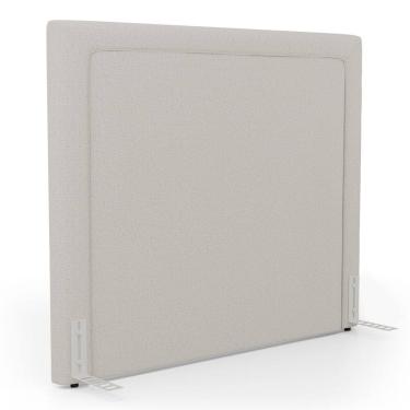 Imagem de Cabeceira Cama Box King Size Alba 195cm com Frame Linho Bege - Abmaza