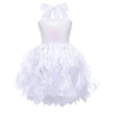 Imagem de Vestido Suppromo Vestido de princesa de tule branco com lantejoulas 9-