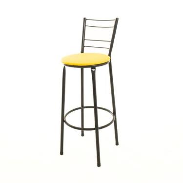 Imagem de Banqueta Banco Alto Balcão Cozinha 4 Arames - ESPAÇO JUNCO, Amarelo