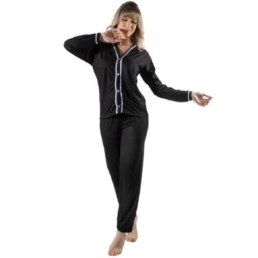 Imagem de Pijama Blogueira Longo Com Botões Bella Fiore Roupa Para Frio Dormir I