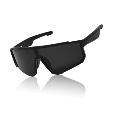 Imagem de Óculos inteligentes para homens/mulheres, Bluetooth 5.4, óculos de sol esportivos UV400 para corrida/ciclismo, alto-falantes abertos, à prova de suor, leves, controle de voz, Armação preta + lente