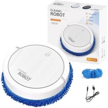 Imagem de Robozinho de Limpeza Inteligente,Mop Simula Pano 360° Seca Bem,Super Baixo Ruído,Navegação Autônoma,Design Moderno,Limpeza Automática para Casa com Pets/Trabalho em Casa (Branco)