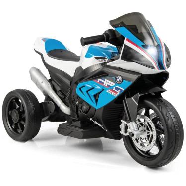 Imagem de Moto Elétrica Infantil BMW Bateria 12V 3 Rodas com Luzes e Sons USB, COSTZON, Azul