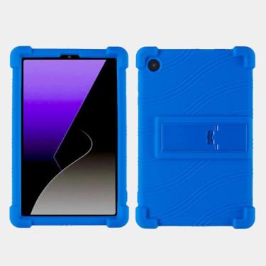 Imagem de QYiiD Capa para Galaxy Tab A11 2025 (SM-X133/X135)/Tab A9 de 8,7 polegadas (SM-X110/X115), capa protetora de borracha macia à prova de choque de silicone leve para crianças, azul