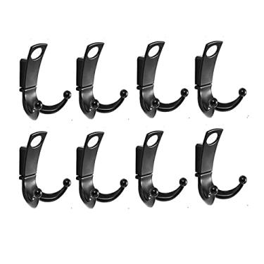 Imagem de URGDWEKJY Cabideiro montado na parede, pacote com 8 ganchos de metal com ganchos de parafuso, ganchos utilitários para casacos, lenços, bolsas, toalhas, chaves, chapéus, copos, chapéus, cabide de