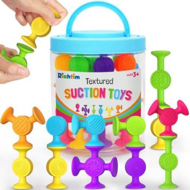 Imagem de Brinquedos de banho de sucção, silicone texturizado Richtim, 30 unidad