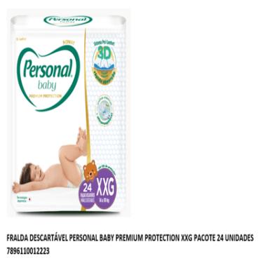Imagem de FRALDA DESCARTÁVEL PERSONAL BABY PREMIUM PROTECTION XXG 14 A 18KG PACOTE 24 UNIDADES