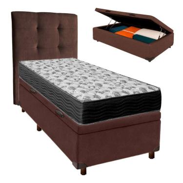 Imagem de Kit Cama Box Bau + Cabeceira + Colchão Solteiro D33 - Iso100 - Ortobom
