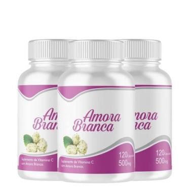 Imagem de Amora bran ca 3 frascos de 120 cápsulas 360 capsulas de 500mg - NSUPLE