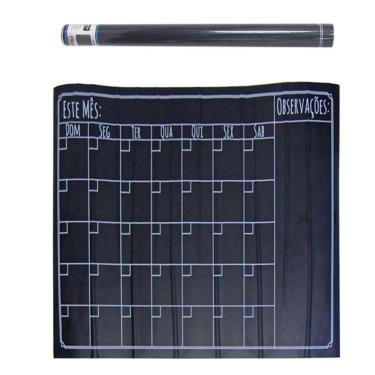 Imagem de Lousa Calendario Adesivo Quadro Planner Mensal Semanal Organizador Atividades Tarefas Escreve Apaga