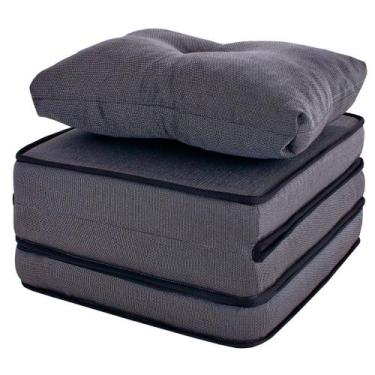 Imagem de Puff Multiuso com Lençol e Travesseiro Solteiro 3 em 1 em Tecido Bf Co