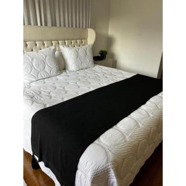 Imagem de Peseira Manta Decorativa Pompom Sofá Sala Cama Queen Luxo Tricot 230x6