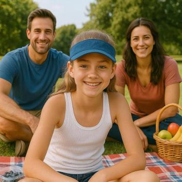Imagem de Viseira c/ tecnologia dryfit p/ esportes-piscina-praia-alíki, Azul, ÚN