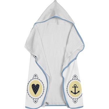 Imagem de Toalha Baby C/ Capuz Tecebem Estampada c/ Fralda Nino  Branco