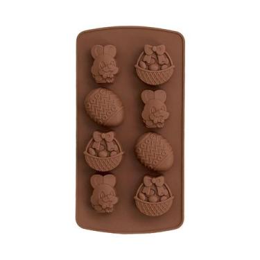 Imagem de Forma Silicone Páscoa Ovo Coelhinhos Cestinhas Chocolate - Udlandia