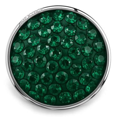 Imagem de Escolha uma cor | Snap Jewelry Candy Sugar 18 mm Strass Ginger Charm Button Serve em pulseiras, colares, chaveiros e anéis femininos personalizados (verde)