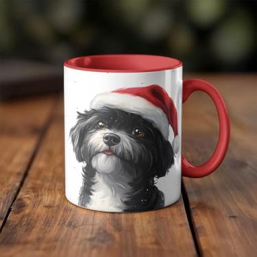Imagem de Caneca xicara Natal animais cachorro dog 25EI (branco)