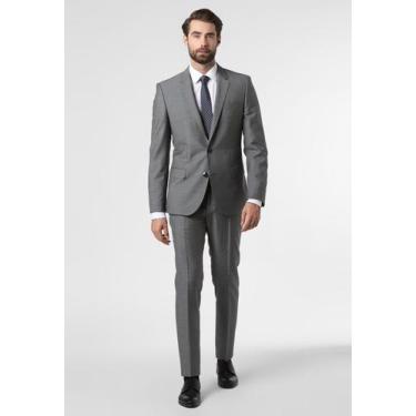 Imagem de Terno Slim Masculino Fio Indiano Chumbo Jordhan, Cinza chumbo, 56