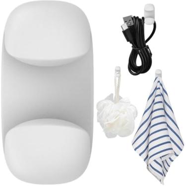 Imagem de 4 peças de suporte de escova de dentes à prova d'água, bonito gancho utilitário multifuncional montado na parede para pendurar toalha chave cabo para cozinha banheiro casa escritório