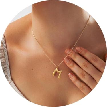 Imagem de Pingente de colar com inicial A-Z em 3D, joia de aço inoxidável personalizada, corrente ajustável, adequado para design moderno de letras femininas, F, Aço inoxidável, Sem Pedra Preciosa