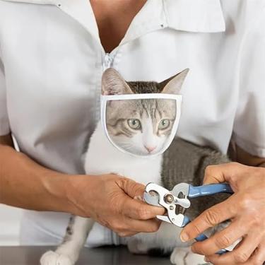 Imagem de 1 máscara transparente antimordida para cuidados com gatos, suprimentos para animais de estimação, acessórios para gatos, M