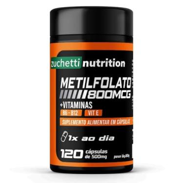 Imagem de Metilfolato Ácido Fólico 800mcg 120 Cápsulas Vitamina B12 B6 Original zuchetti nutrition