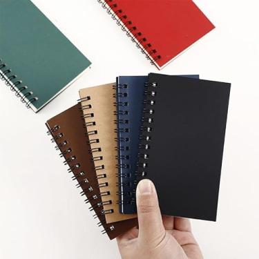 Imagem de Spiral Notebook(3In×5In), 60 Sheets Pocket Lined Notebooks with Hard Cover, Memo Notepad for Home Office School Business, Mini Portable Journal for Writing Drawing Note Taking, Black