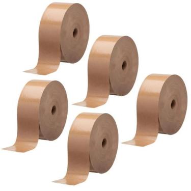 Imagem de Fita Gomada 80mm Pardo Sem Reforço Lacre Inviolável 5 Rolo - DEPECIL