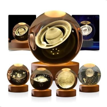 Imagem de Luminária De Mesa Bola De Cristal Desenho 3D Decoração Luz de LED Cone