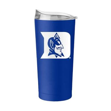 Imagem de Logo Brands NCAA Duke Blue Devils Copo inoxidável com revestimento em pó de 590 ml - Copo diário isolado de parede dupla para bebidas quentes ou frias, tampa de lábio alto, cor do time