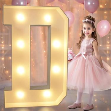 Imagem de Marquee Light Up Letters Pooqla 90 cm LED branco quente letra D