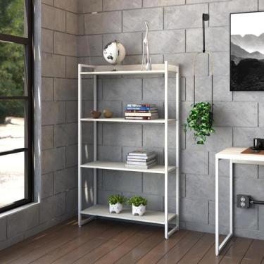 Imagem de Estante Dynamica 80X30X146cm C/04 Prateleiras Estrutura Branca - Compa