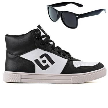 Imagem de Tenis Infantil Meninos Botinha Cano Alto Escolar Casual Basico + Oculo